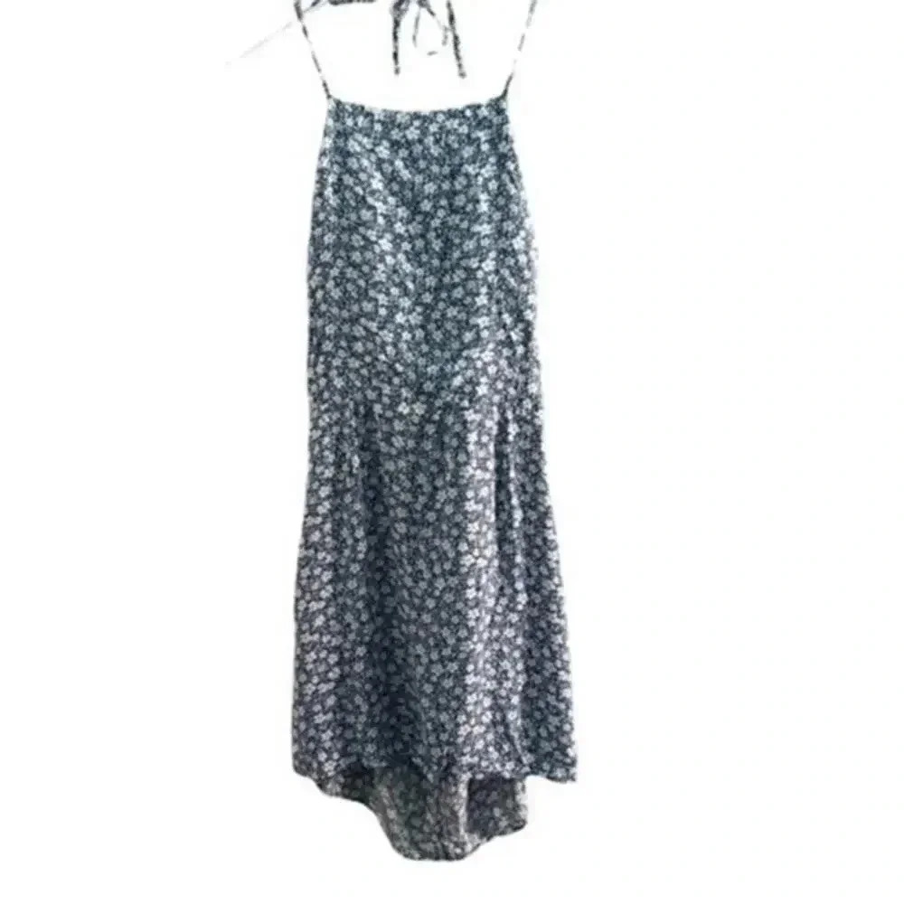Reformation Tasha Floral Halter Neck Minidress Azzurro B385 - Picture 3 of 5
